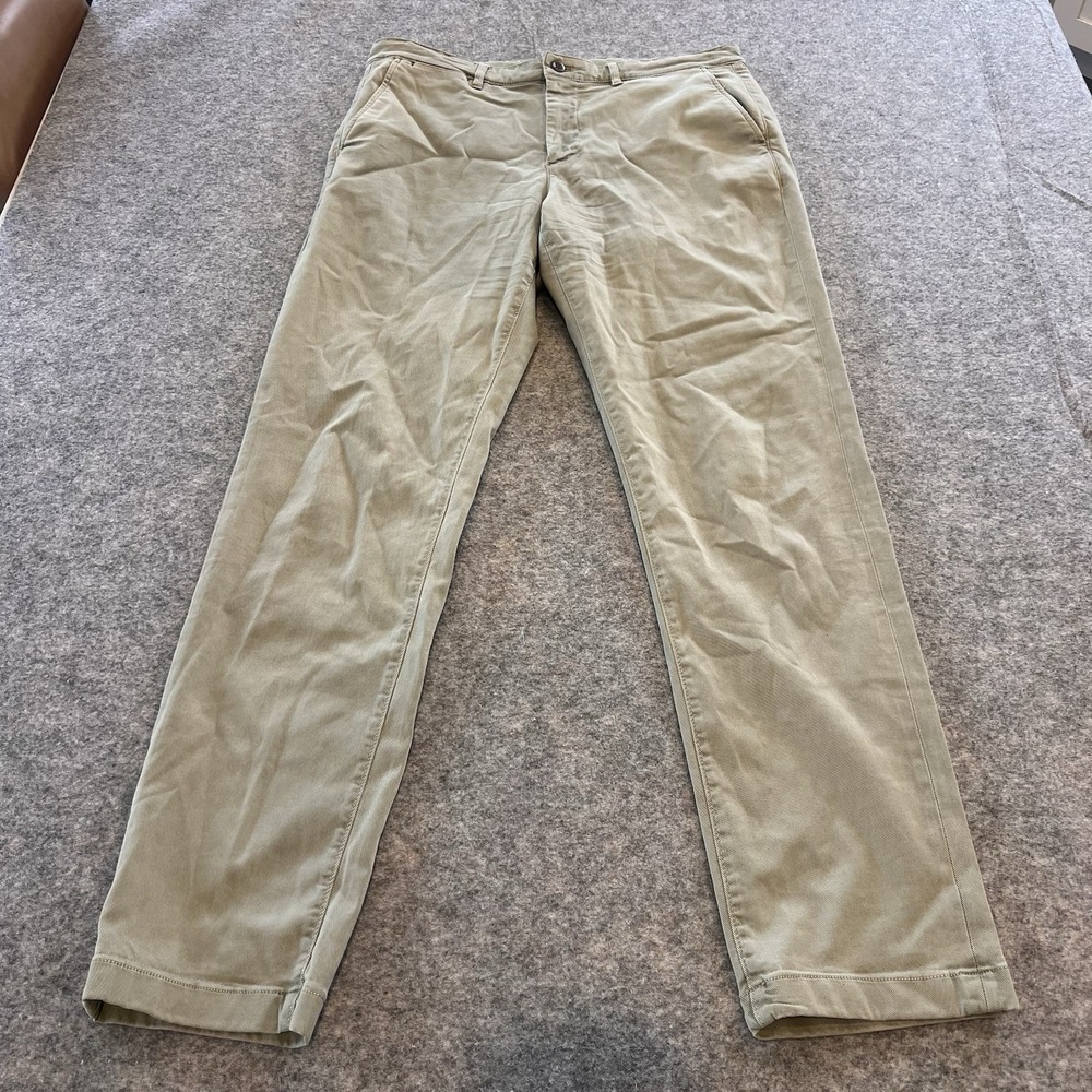 Faherty Mens Coastline Premium Chino Green Size 34x34